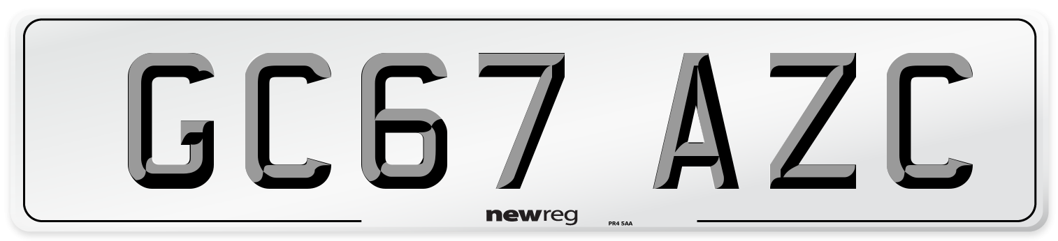 GC67 AZC Number Plate from New Reg
